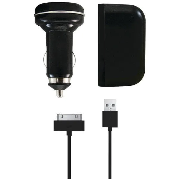 Hipstreet HS-PKUNIPAD-BK 30-Pin AC & Car Power Kit