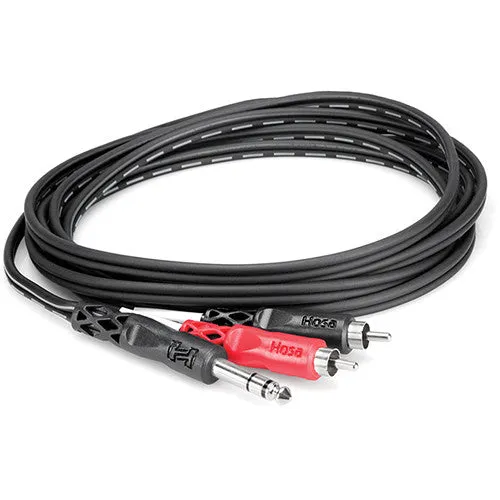 Hosa TRS-201 Stereo 1/4" Male to 2 RCA Male Y-Cable (3.3')