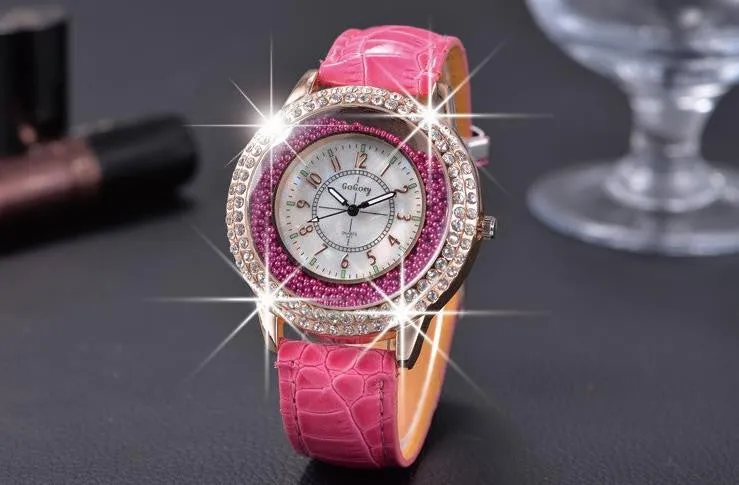 Hot Luxury Brand Diamond Orologio Donna Fashion Rhinestone Watch Women Casual Leather Clock Female Quartz Ladies Wristwatch