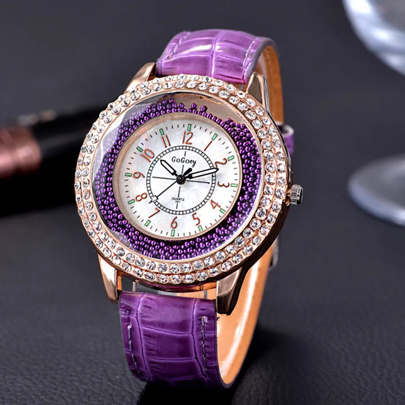 Hot Luxury Brand Diamond Orologio Donna Fashion Rhinestone Watch Women Casual Leather Clock Female Quartz Ladies Wristwatch