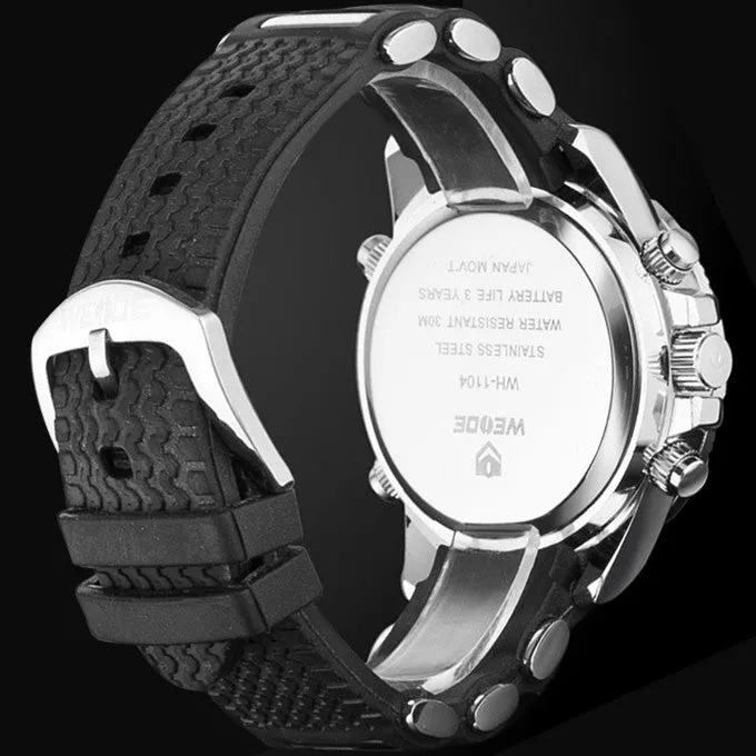 Hot Sale WEIDE Luxury Brand Men Sports Watch 3ATM Waterproof Multifunction Quartz Digital LED Backlight Military Watches