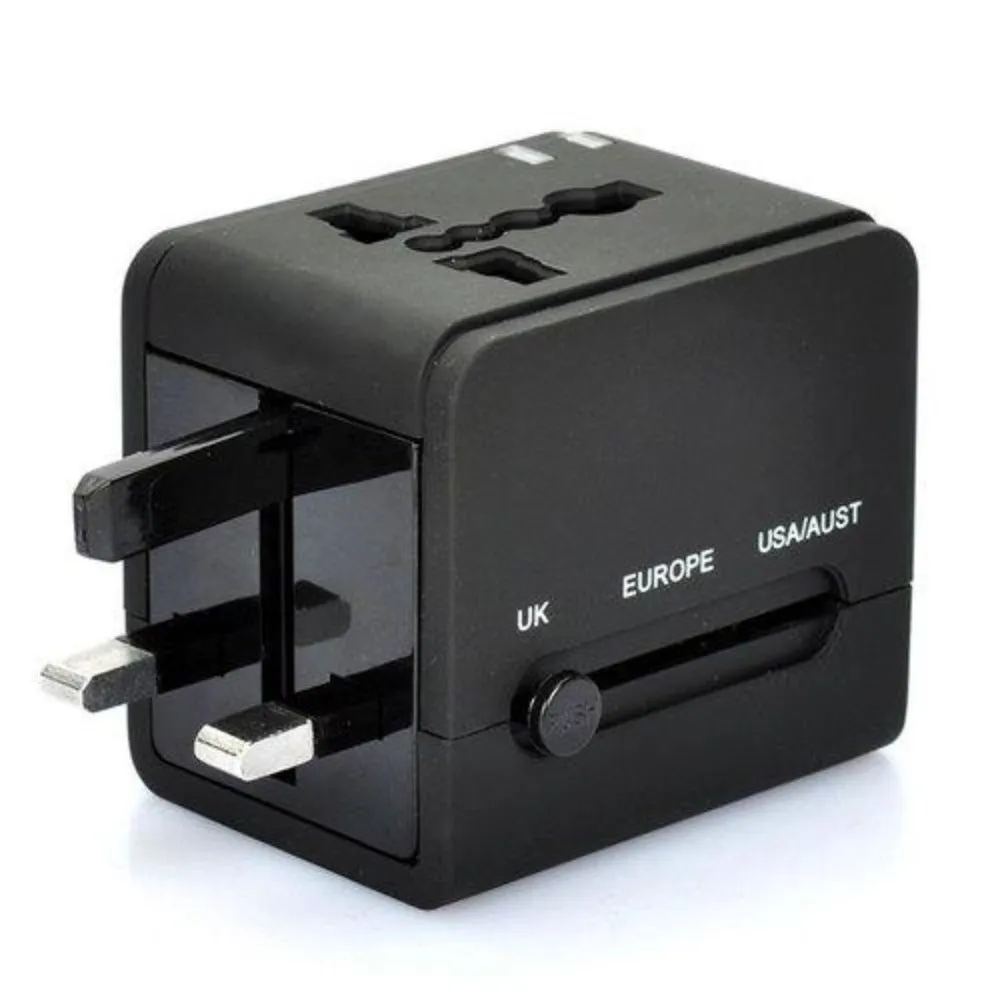 International Power Plug Travel Adapter with 2 USB Ports - Works for 150  Countries