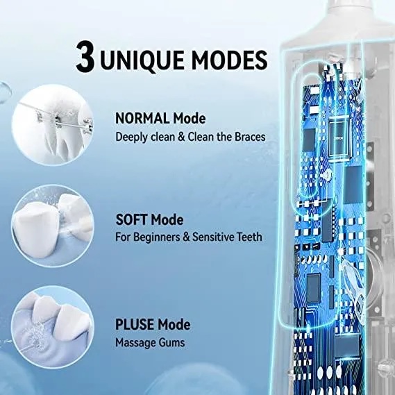 JTF Water Flossers for Teeth, Cordless Oral Irrigator, Portable and Waterproof Flosser for Home and Travel, Rechargeable 4 Hours Lasting