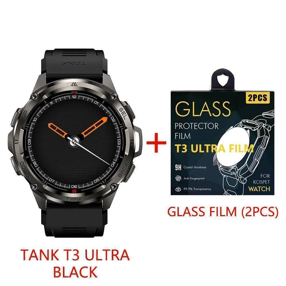 KOSPET TANK T3 Ultra Smart Watch for Men -GPS AMOLED AOD Bluetooth Fitness Tracker 470mAh Digital Electronic Watch