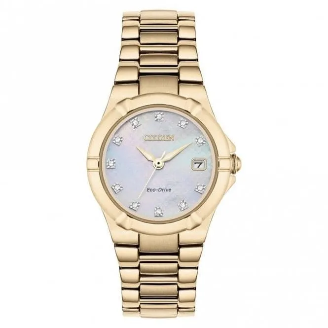 Ladies Stainless Steel Dress Analog Pink Tone Watch EW1533-50D