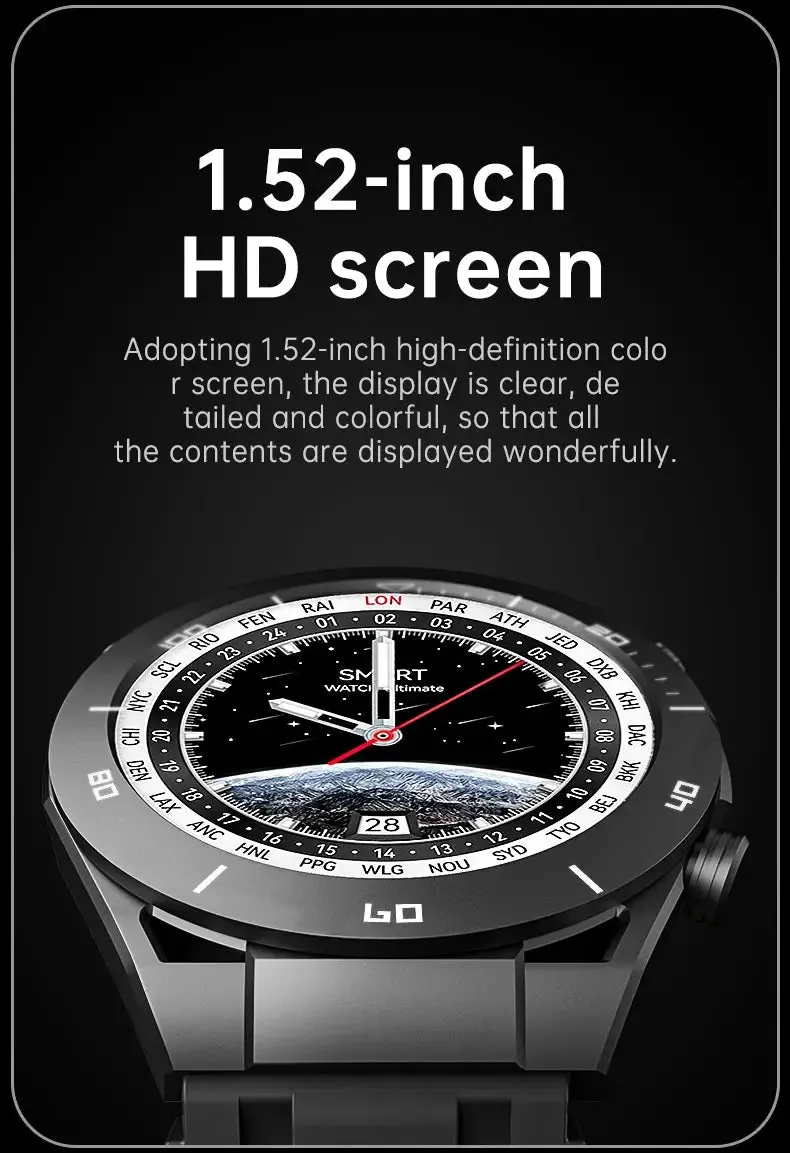 LAXASFIT 2024 New Fashion Business Smart Watch Men's Bluetooth Call Message Reminder Multi Sport Mode Smart Watch Android IOS