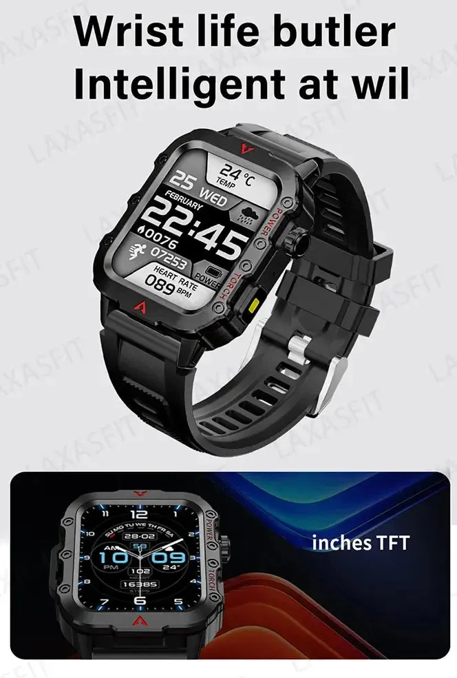 LAXASFIT 2024 New LED Men's Smartwatch Bluetooth Talking Smartwatch Multi Sport Mode Health Monitoring Smart Watch