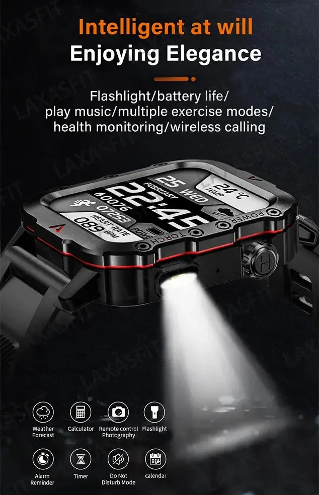 LAXASFIT 2024 New LED Men's Smartwatch Bluetooth Talking Smartwatch Multi Sport Mode Health Monitoring Smart Watch