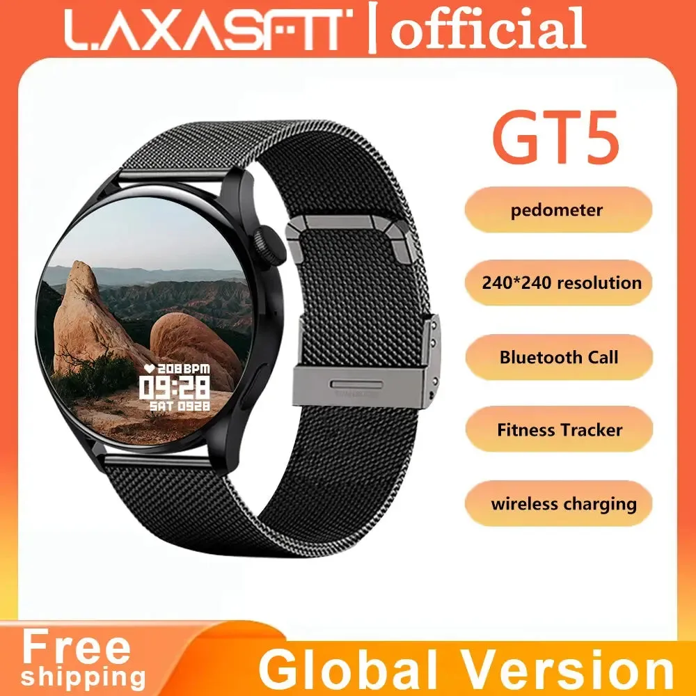 LAXASFIT 2024 New Smart Watch Heart Rate Blood Pressure Health Monitoring Multiple Sports Modes Wireless Charging Smart Watch