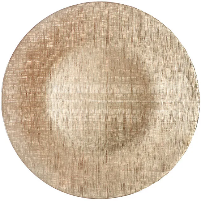 Linen - Glass Charger Plate in Champagne (Item # 0236)