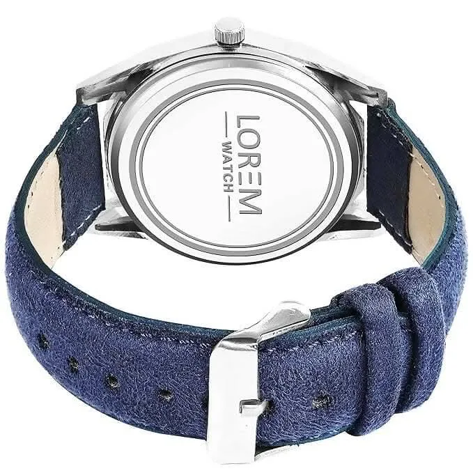 LOREM Blue 3d embossed Dial Analog Watch For Men LR86