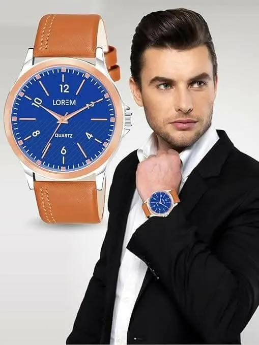 LOREM Blue Stylish Dial Analog Watch For Men LR95