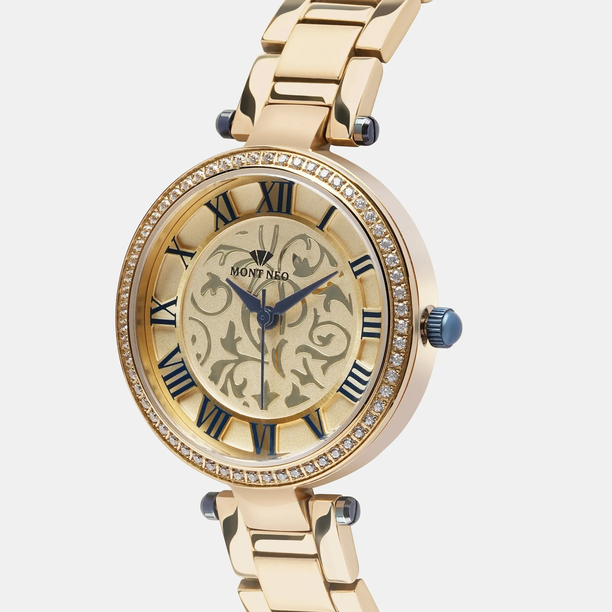 Luxurious Gold Analog Women Stainless Steel Watch 7503T-M2208