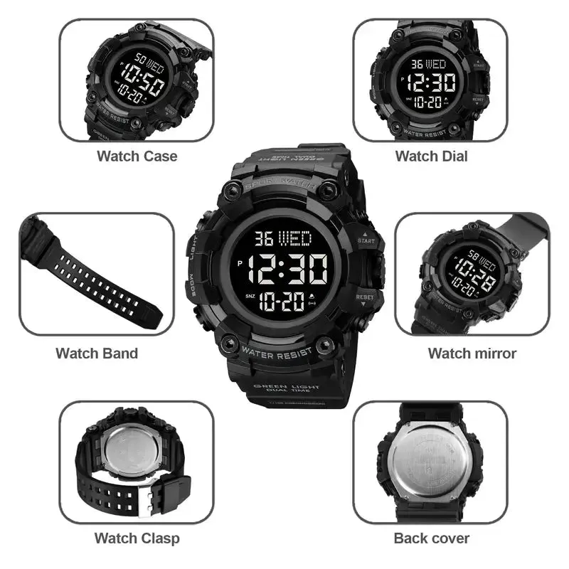 Luxury Dual Time Electronic Watch Fashion Outdoor Countdown Stopwatch Digital Watches Men Wristwatch Brand SKMEI Original Clock