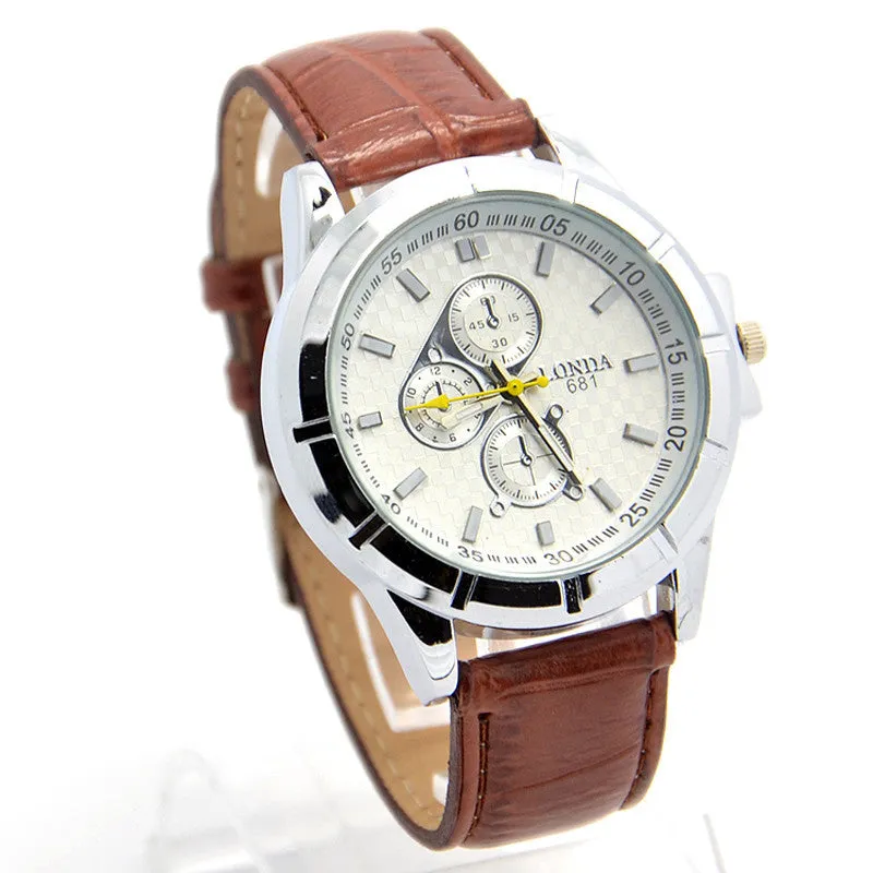 Mance Brand Luxury Men Boy Dress Casual Motion Sports Watch Leather Quartz Male Clock Wristwatch Quality Gift