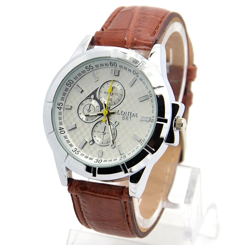 Mance Brand Luxury Men Boy Dress Casual Motion Sports Watch Leather Quartz Male Clock Wristwatch Quality Gift