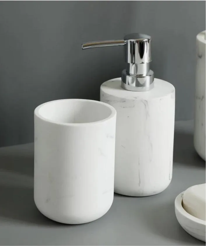 Marble Effect Bathroom Accessory Set