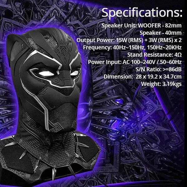 Marvel Black Panther 1:1 Bluetooth Speaker