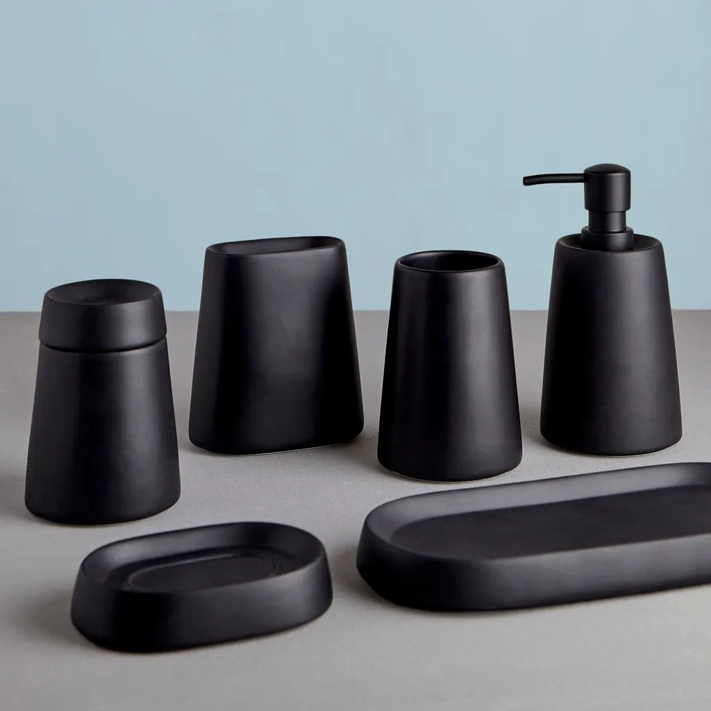 Matte Black Ceramic Bath Accessories, Toothbrush Holder