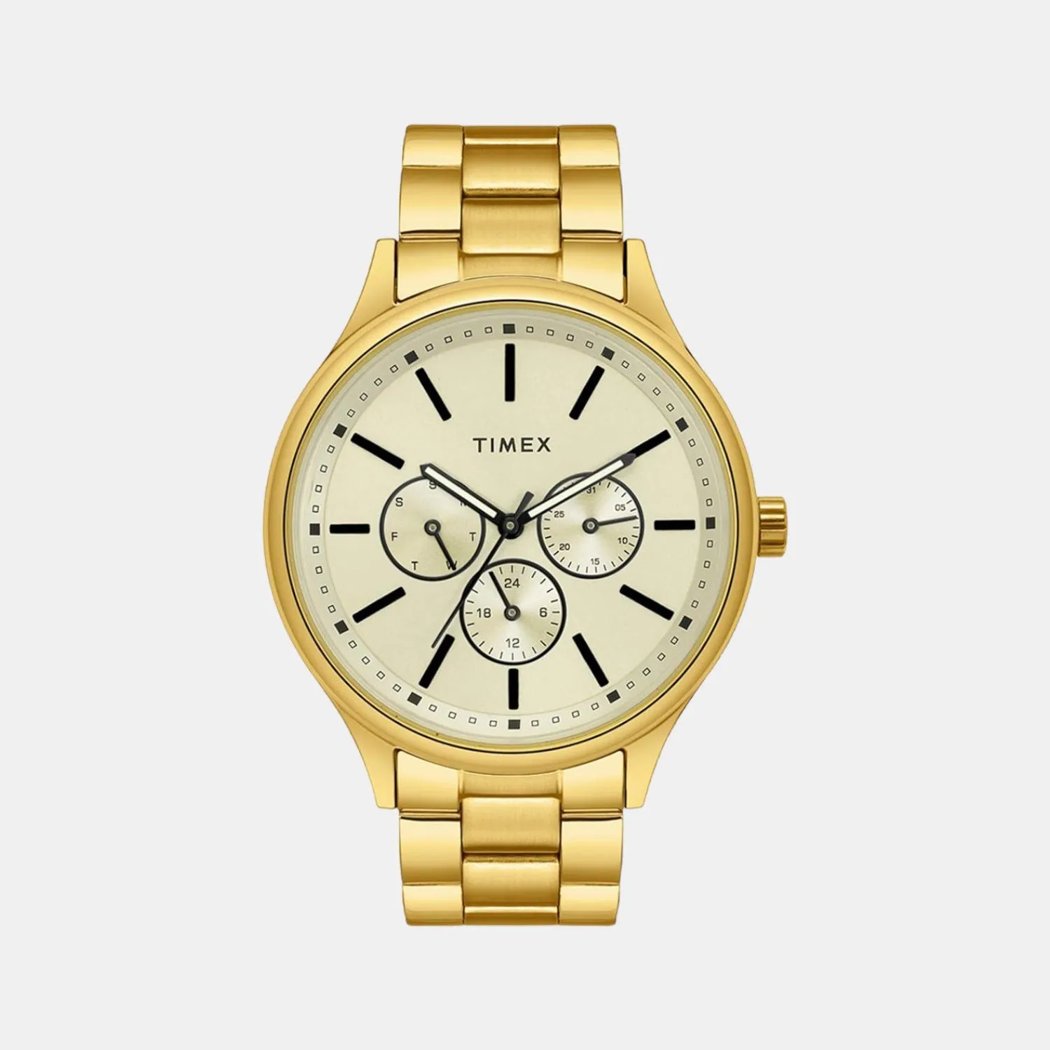 Men Beige Analog Stainless Steel Watch TWEG18415