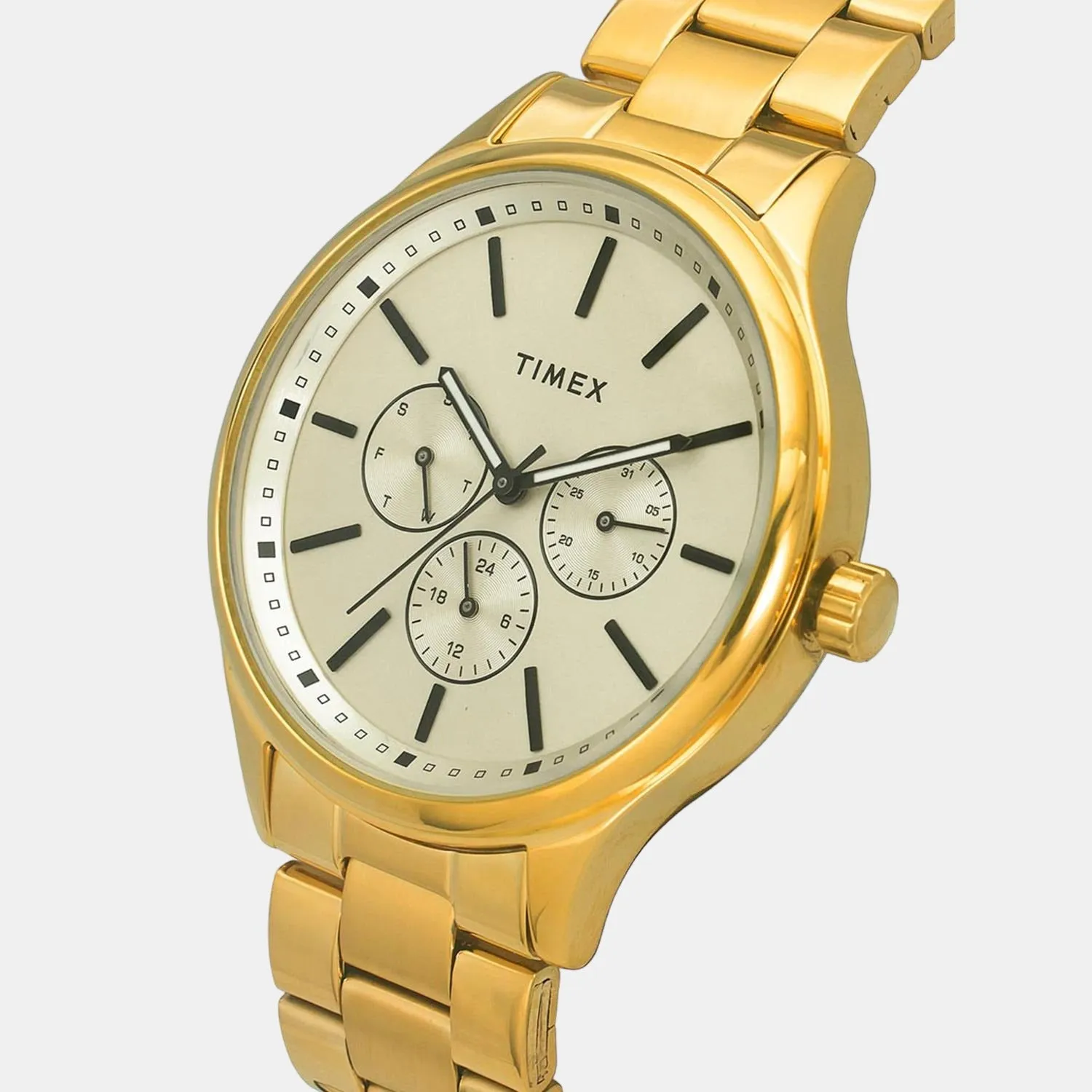 Men Beige Analog Stainless Steel Watch TWEG18415