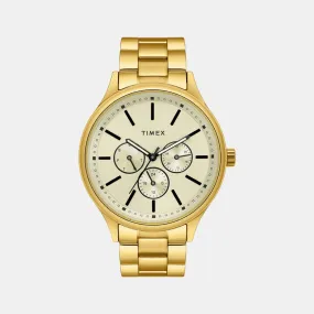 Men Beige Analog Stainless Steel Watch TWEG18415