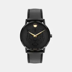 Men Black Analog Leather Watch 607586