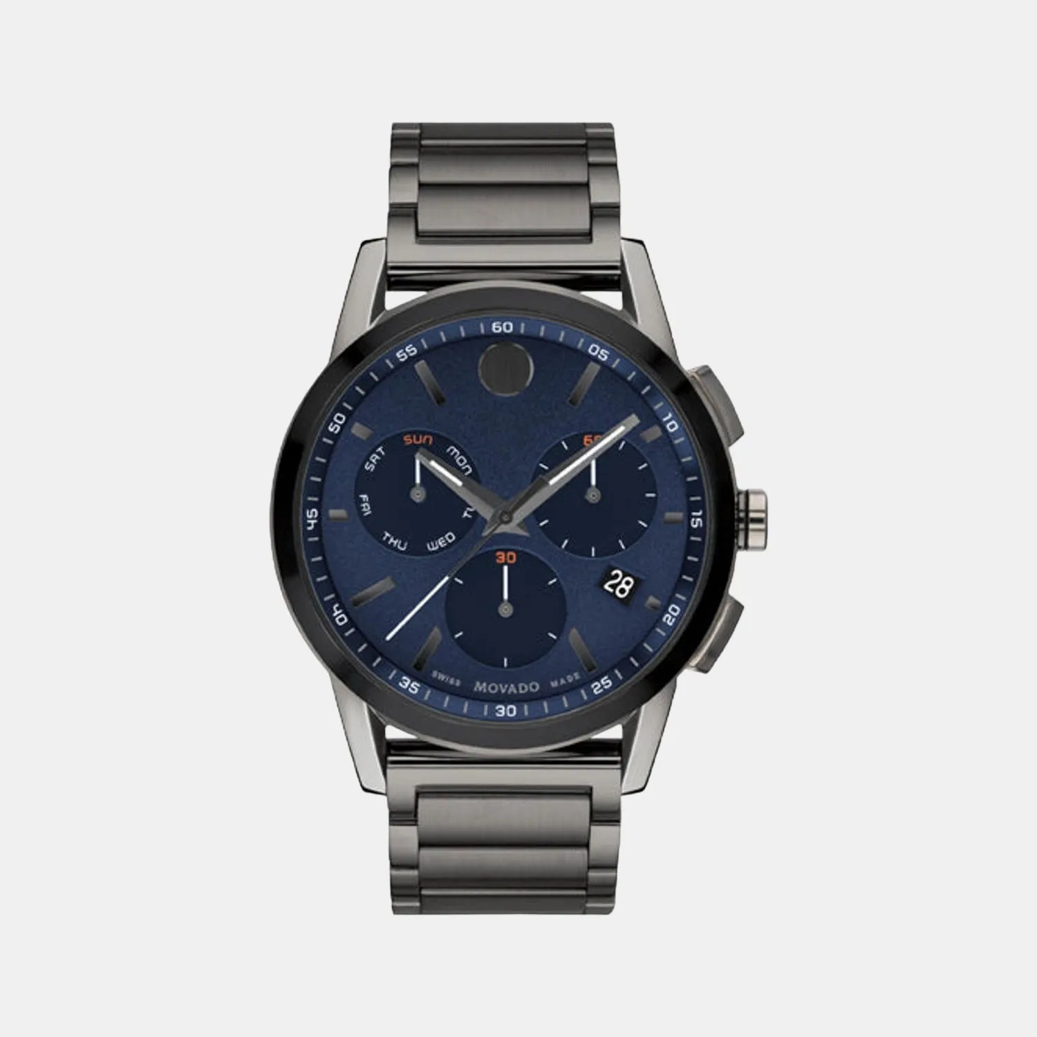 Men Blue Chronograph Stainless Steel Watch 607624