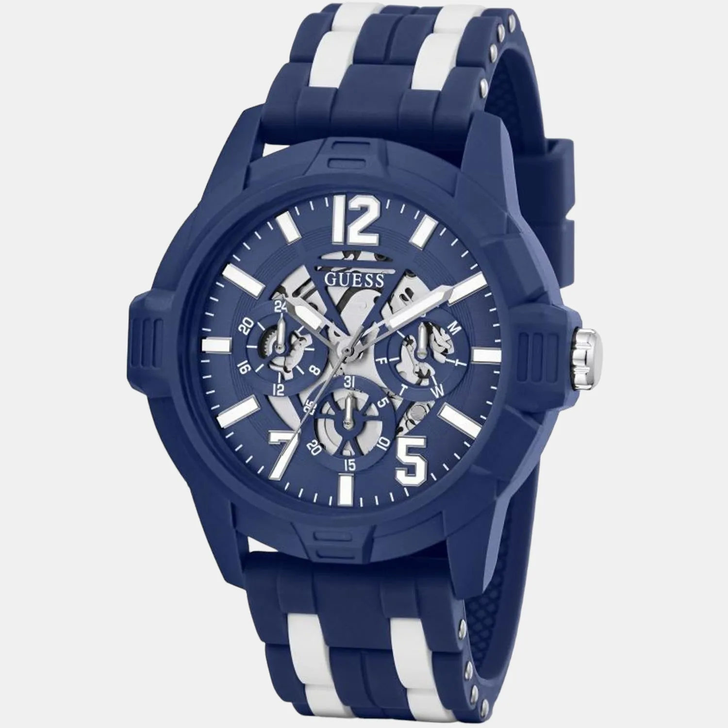 Men Blue Silicon Chronograph Watch GW0428G3