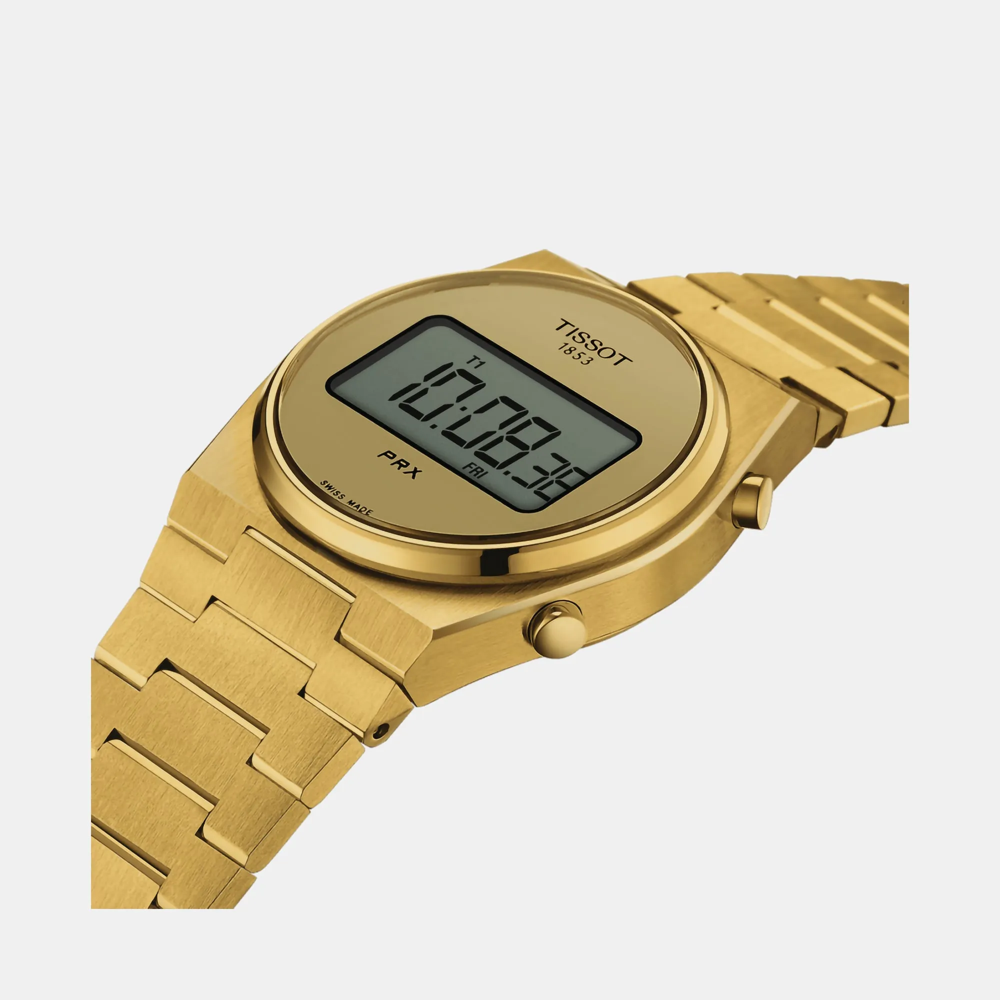 Men Gold Digital Stainless Steel Watch T1372633302000