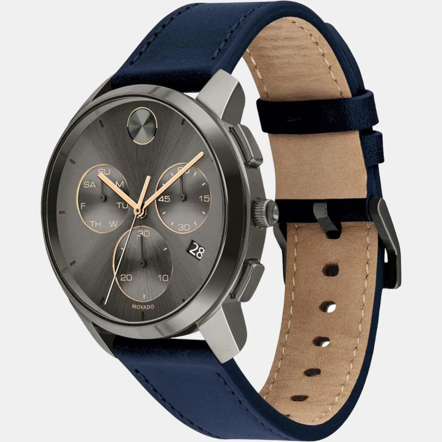 Men Grey Analog Leather Watch 3600720