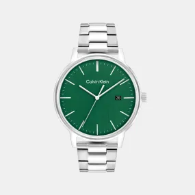 Men Quartz Green Dial Analog Stainless Steel Watch 25200478