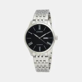 Men's Black Dial Analog Stainless Steel Watch NH8350-59E