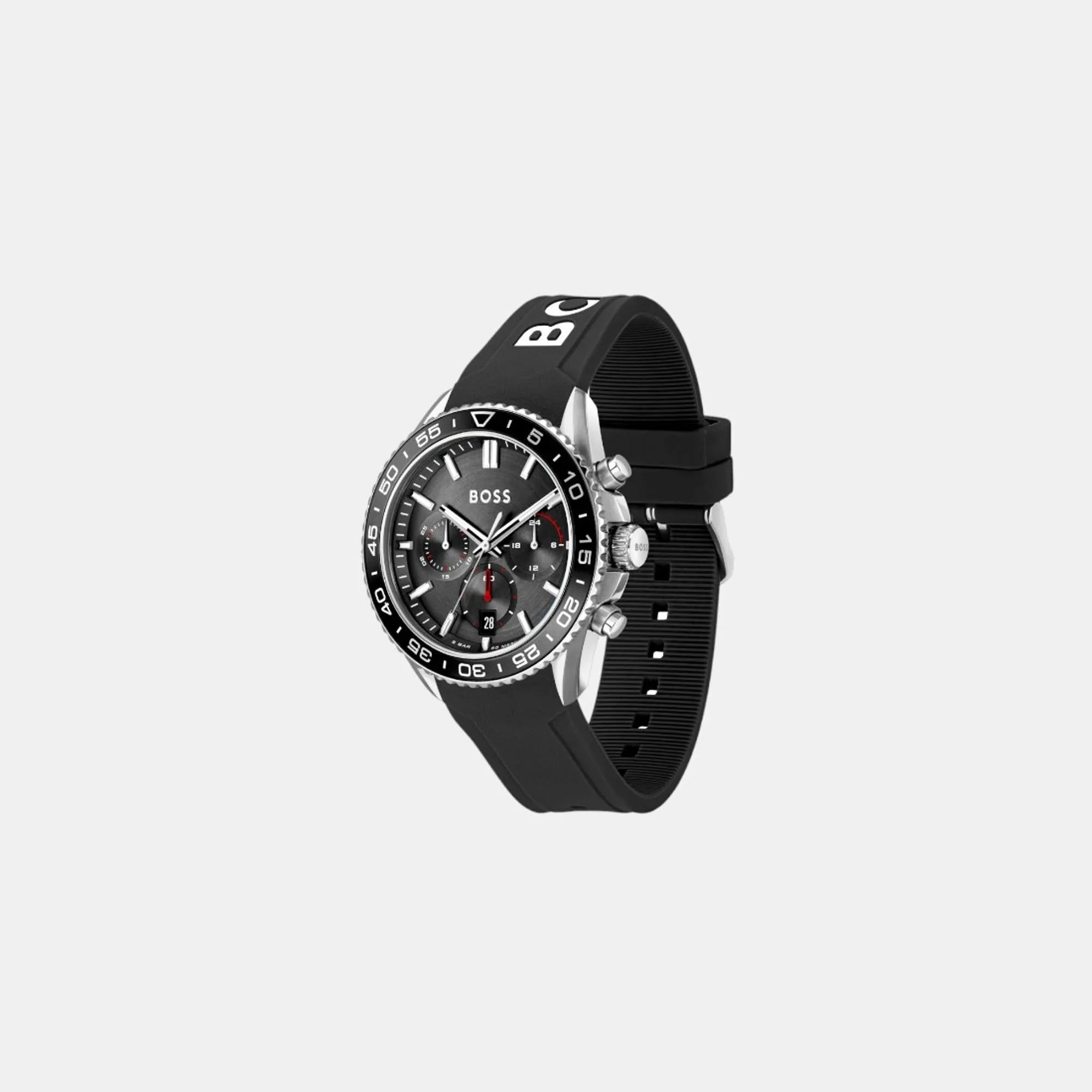 Men's Quartz Chronograph Black Dial Silicone Watch 1514141