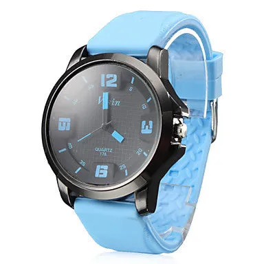 Men's Silicone Analog Quartz Wrist Watch (Assorted Colors)