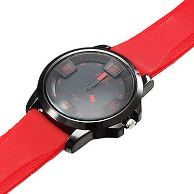 Men's Silicone Analog Quartz Wrist Watch (Assorted Colors)