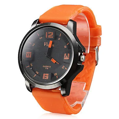 Men's Silicone Analog Quartz Wrist Watch (Assorted Colors)