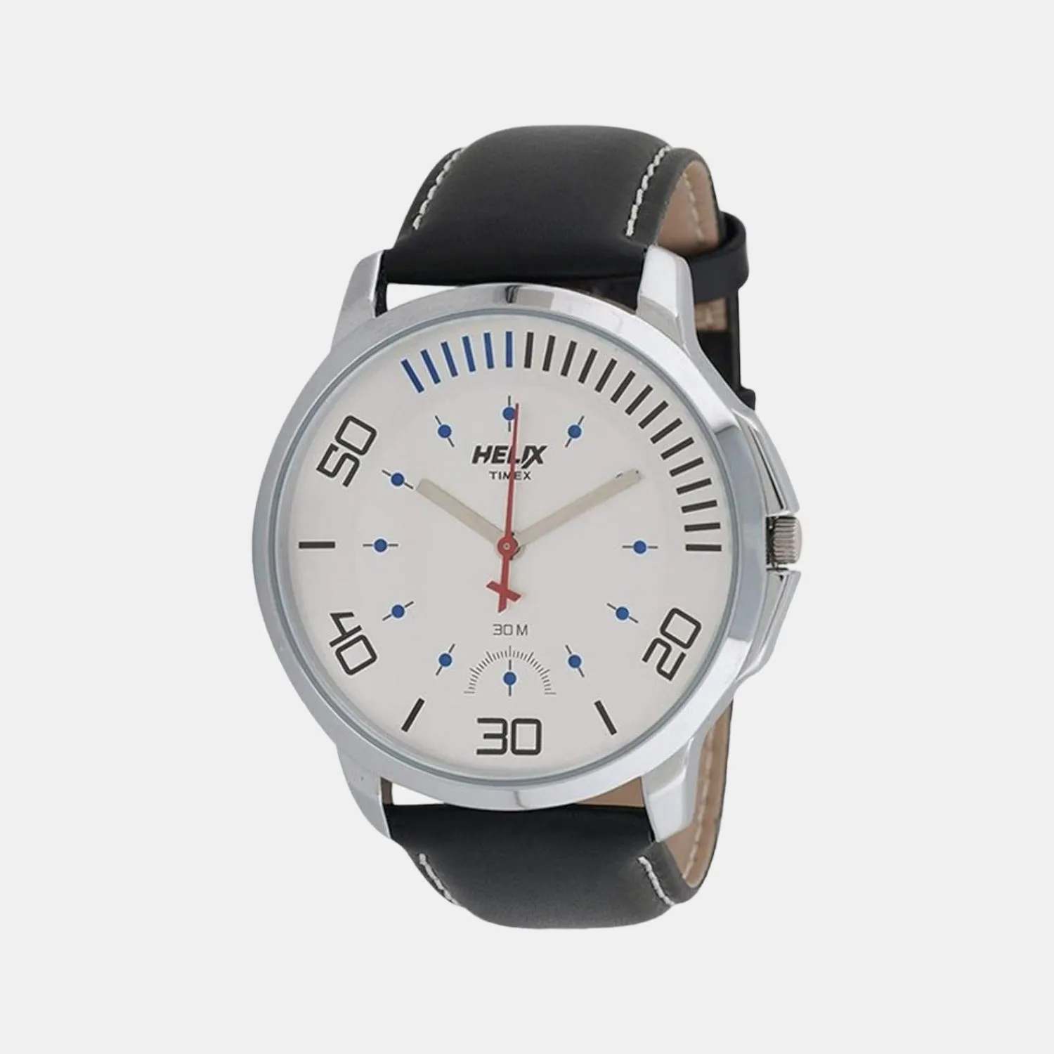 Men's Silver Analog Leather Watch TW027HG05