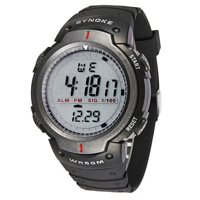 Mens Waterproof Sports Quartz Watch With Stopwatch