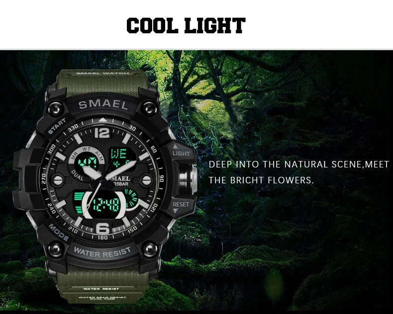 Military Watch 50m Waterproof Wristwatch LED Quartz Clock Male Digital Sports Watches Men's