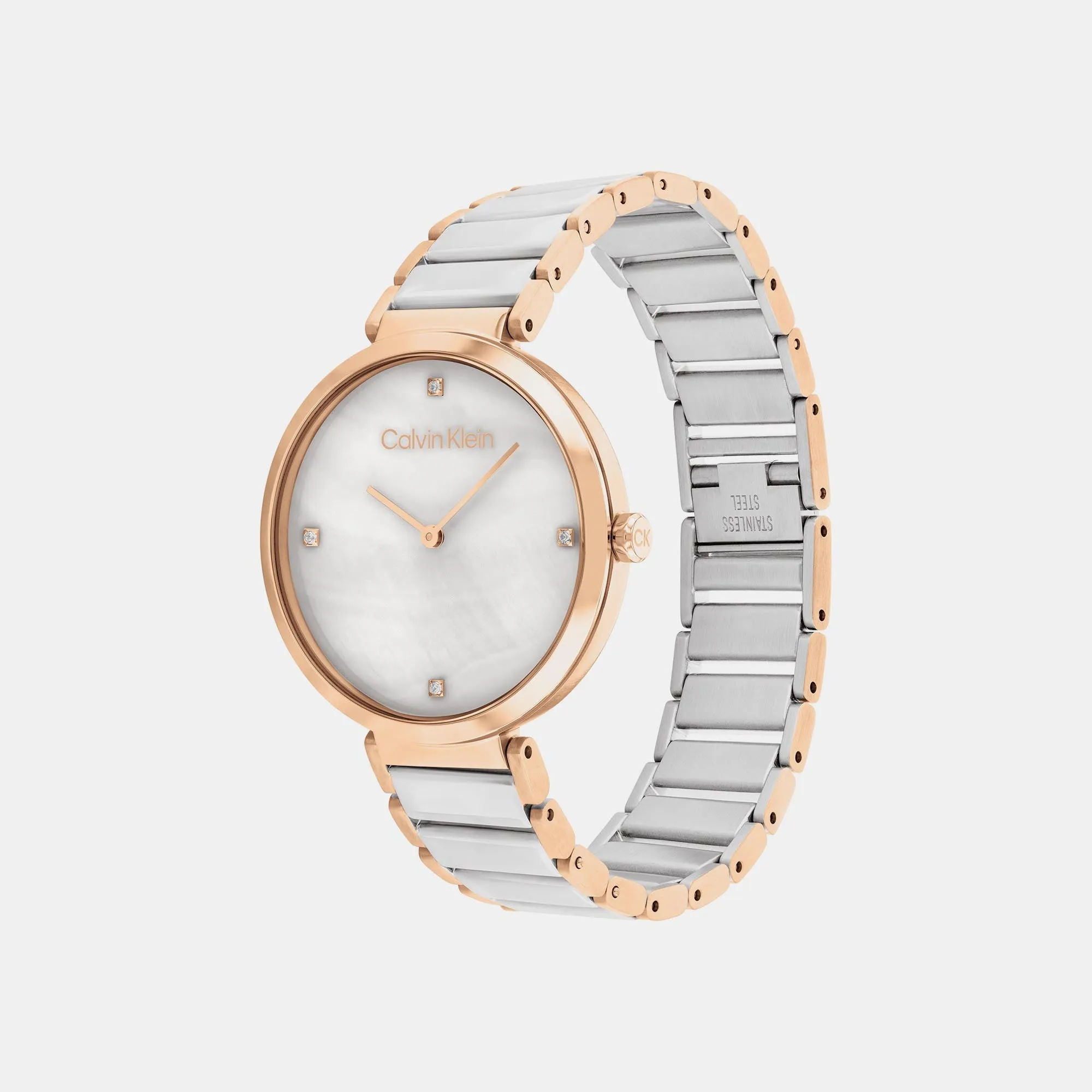 Minimalistic T-Bar Women Mother Of Pearl Analog Stainless Steel Watch 25200430