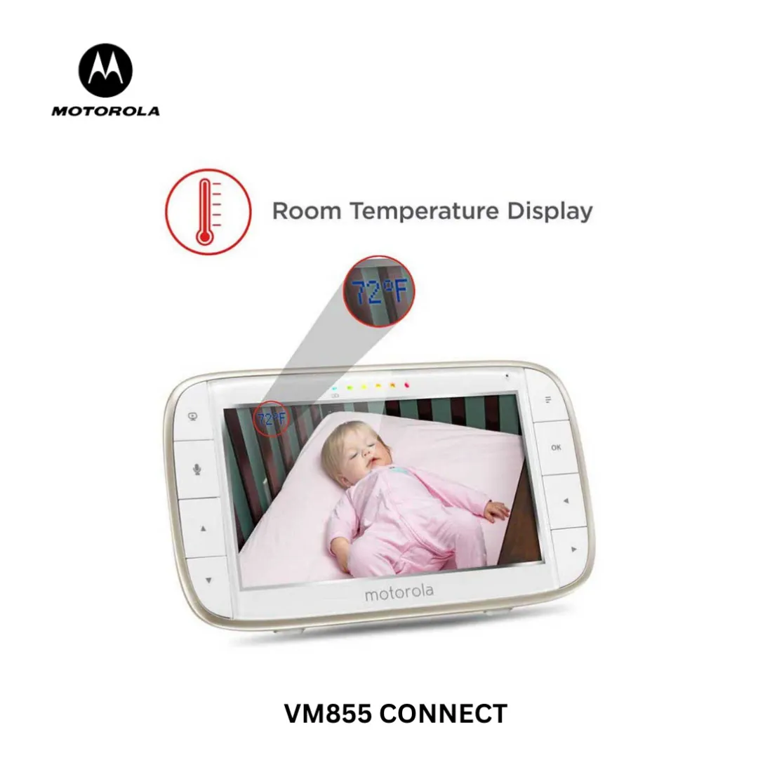 Motorola VM855 CONNECT 5.0” Portable Wi-Fi® Video Baby Monitor with Flexible Crib Mount