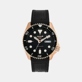 New 5 Sports Men's Black Analog Leather Automatic Watch SRPD76K1