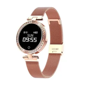 New IP68 Waterproof Heart Rate Blood Pressure Monitor Pedometer Calorie Smartwatch For Women Ladies