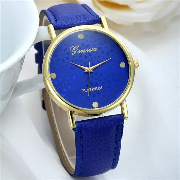 New Simple Style Women Casual Wristwatch Fashion Snowflake Leather Quartz Watch Ladies Dress Watch Relogio Feminino Clock