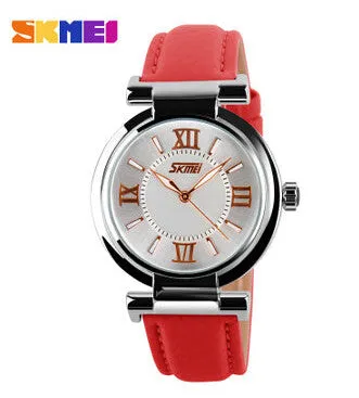 New Women Dress Watches 3ATM Waterproof Genuine Leather Strap Fashion Quartz Watch Student Wristwatch