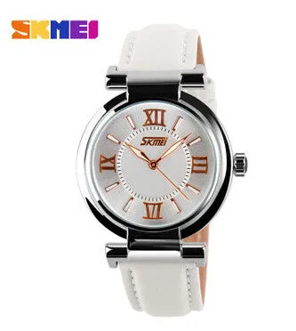 New Women Dress Watches 3ATM Waterproof Genuine Leather Strap Fashion Quartz Watch Student Wristwatch