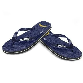 NFL 2014 Womens Glitter Flip Flops San Diego Chargers