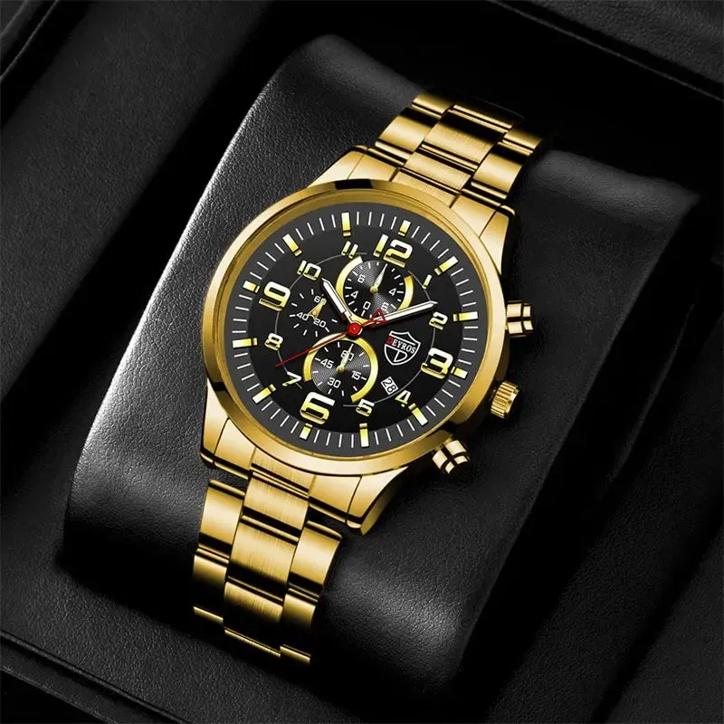 Nightglow Stainless Steel Gold Watch