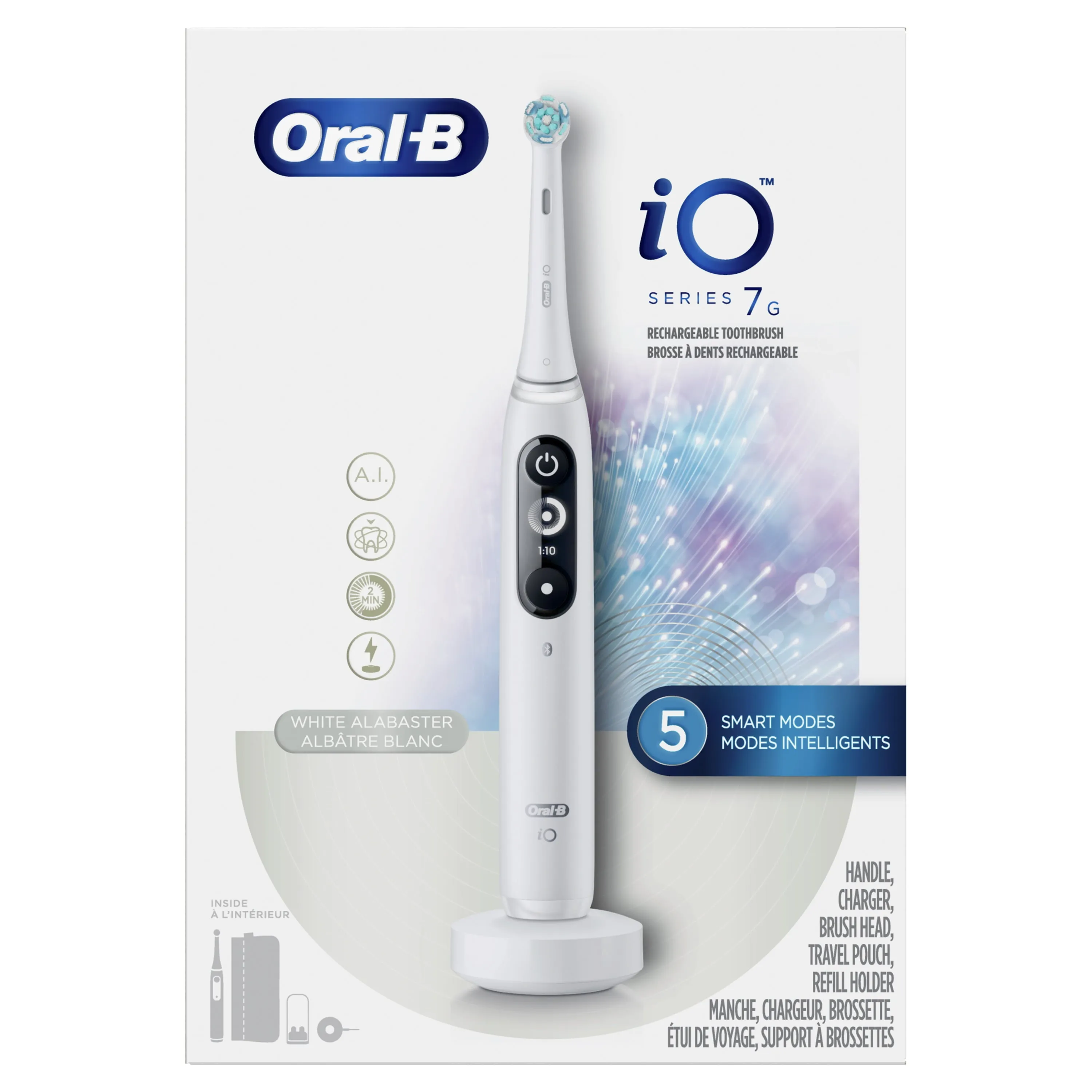 Oral-B iO Series 7G Rechargeable Electric Toothbrush, White, 1 Ct